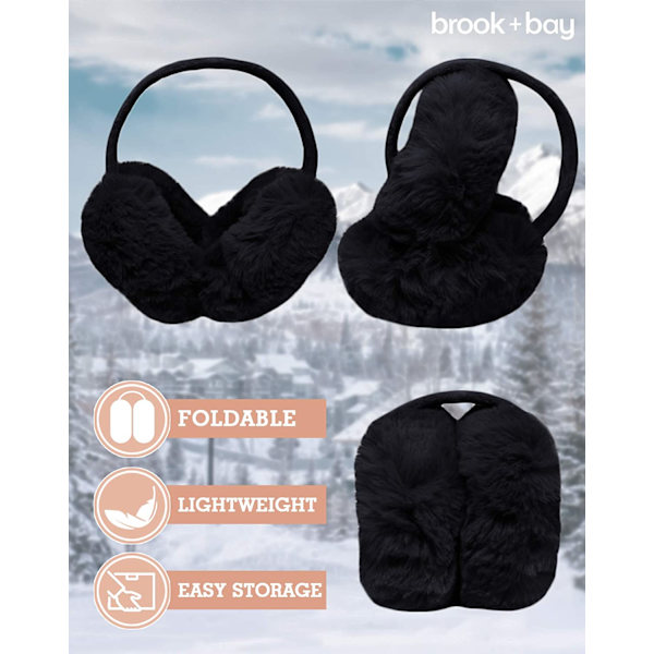 Öronmuffar för kvinnor - Vinteröronvärmare - Mjuk & Varm Kabel Black