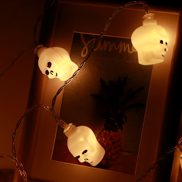 Dödskalle Ljusslinga Förtrollar Dina Gäster, Partyatmosfär Skapare Sätter Scenen För En Minnesvärd Kväll, Retro Halloween Lyktor Fångar Andan