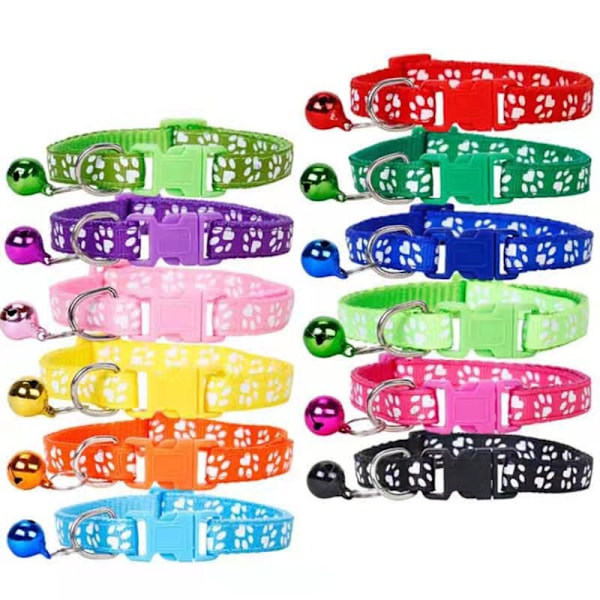 Sällskapsdjurs Säkerhetskompis: Reflexhalsband för Katt, Snabbspänne, Justerbar Halsstorlek för Säkra Kvällspromenader, Polyester Katt Hundhalsband, Fotavtryck