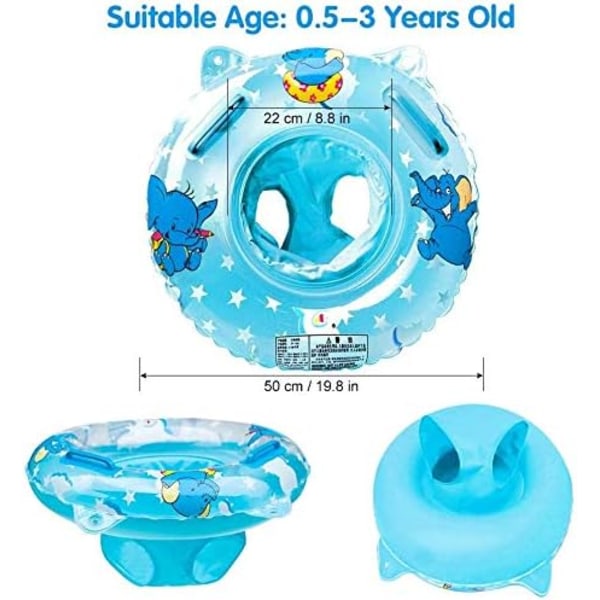 Sommarsimning Uppgraderad Säkerhet Babybadring, Uppblåsbar Baby Pool Badring Med Mjuk Innerring, Småbarns Badring, Dubbeldäckad Luft
