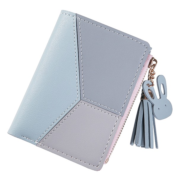 Women's PU Leather Purse, Small and Short Format, Women's Zip Purse, Stylish, Bifold Small wallet , 12*9*1.5cm