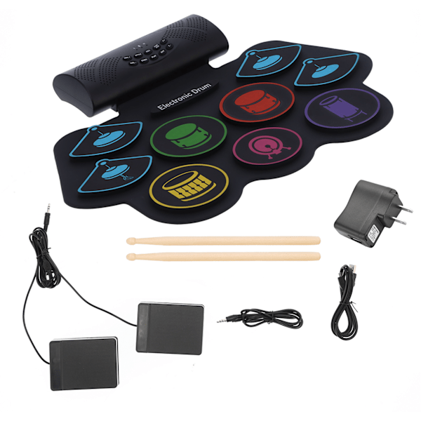 Elektroniskt trumset Bluetooth MIDI Vikbart kit med batterihögtalare 100–240V MD862MUS-kontakt