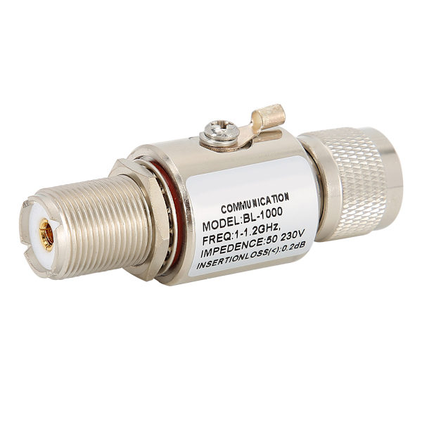 PL259‑M til PL259‑F Antenne Arrestor All Band Arrester Beskyttelse DC‑1200MHz Overspenningsvern