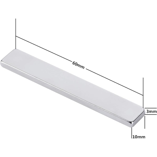 Kraftfulla Magneter För DIY-Projekt, Neodymstavmagneter Med Mångsidig Användning, Sällsynta Jordartsmagnetremsor För Hem Och Kontor, 60 X 10 X 3 Mm, Trippel