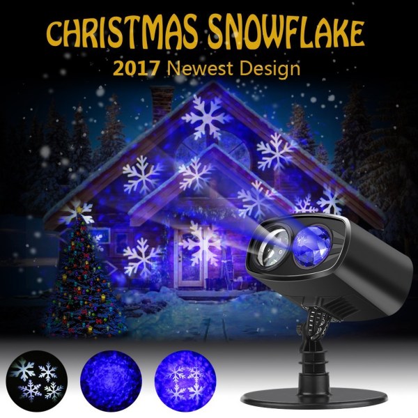 LED-projektorlampor Christmas Snowflake Waterproof Landscape Sp