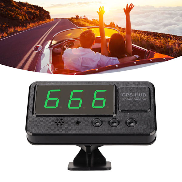 GPS HUD Överhastighetslarm MPH KMH Växling Multifunktionell Universell Hastighetsmätare för Fordon