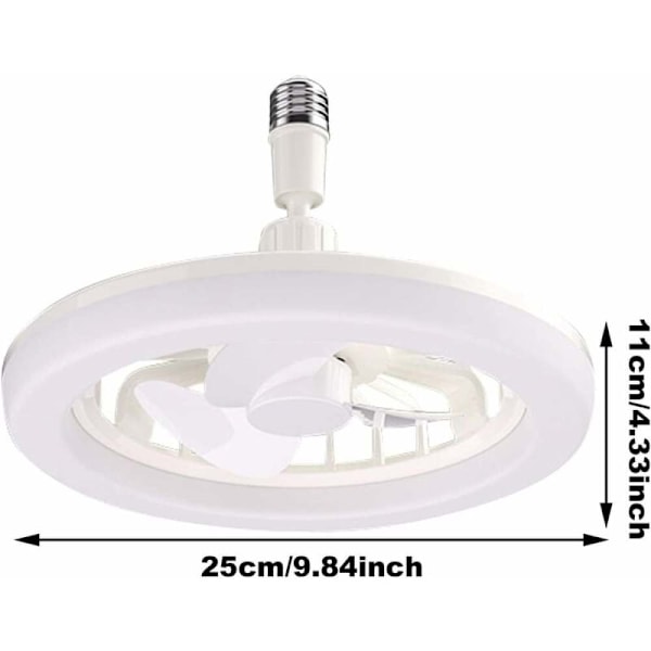 Mini Takfläkt, E26 Sockel Ultralätt Högteknologisk Design Naturlig Ljusförbättring Tyst Fläkt Dimbar Lampa för Vardagsrum, Sovrum, Matsal,