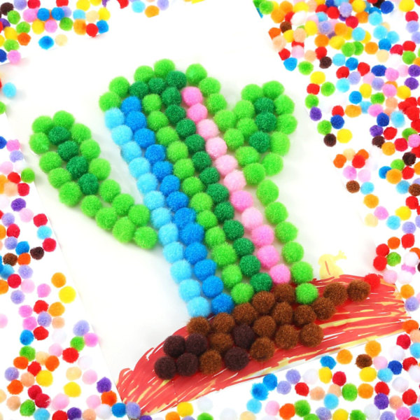Skaparglädje: 2000 Mini Pom Pom-bollar, Blandade Färger, Främjar Kreativitet I DIY-Dekorationer, Perfekt För Jul Och Hobbymaterial, 6Mm