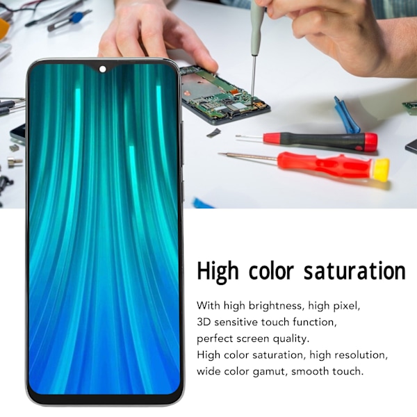 6,53 tums LCD-skärm LCD-skärm pekskärm ersättning för Xiaomi Redmi Note 8 Pro M1906G7I M1906G7G Beimu Vit