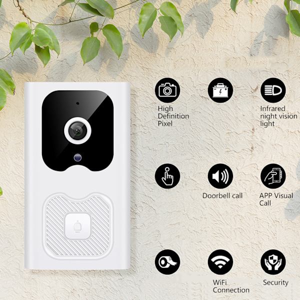 Smart trådløs fjernbetjening videodørklokke intelligent mobiltelefon fjernbetjening Wifi HD nattesyn tovejs opkald dørklokke