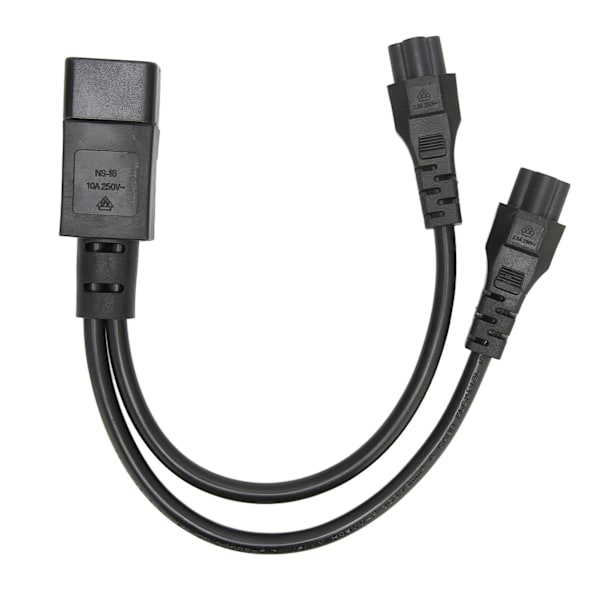 Splitter-strømstikledning IEC320 C14 han til dobbelt IEC320 C5 hun strømkabel til bærbar computerstrømadapter 100-250V