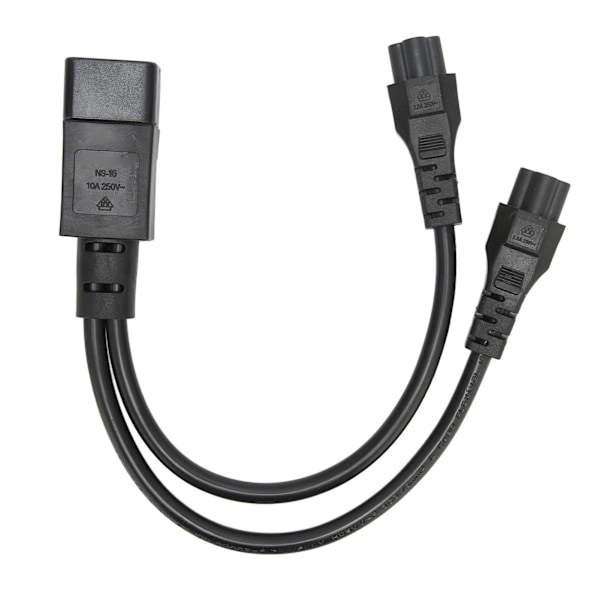 Splitter-virtapistojohto IEC320 C14 -uros naar Dual IEC320 C5 -naaras virtajohto kannettavan tietokoneen virtalähteelle 100-250V