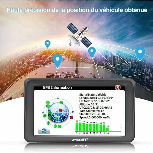 Innovativ GPS-navigator för bil, pekskärm med intelligent röstnavigering, realtidsutsändning och fartkameravarning, perfekt för lastbilar