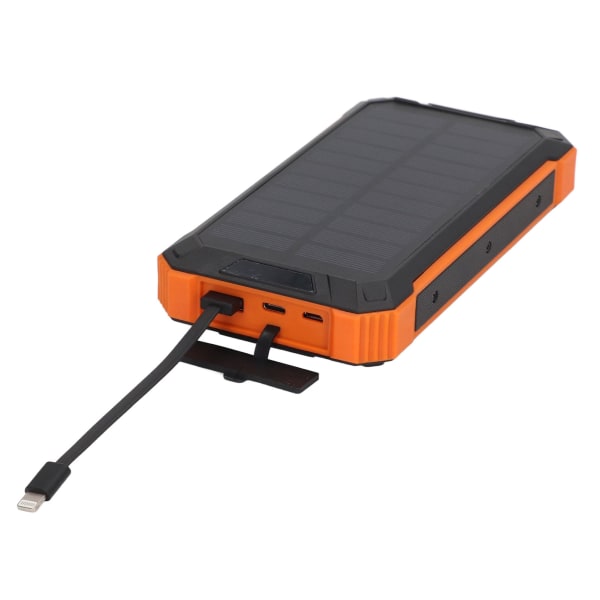 Solar Power Bank med USB -kabel Trådlös laddning 30000mAh Solar