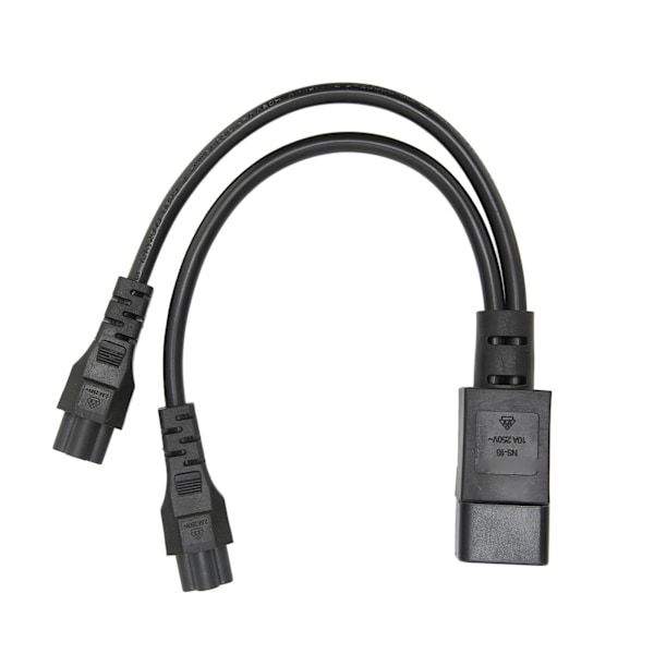 Splitter-virtapistojohto IEC320 C14 -uros naar Dual IEC320 C5 -naaras virtajohto kannettavan tietokoneen virtalähteelle 100-250V