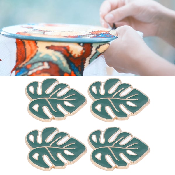 4 stk nålholdersett DIY magnet korssting broderi tilbehør grønne blader