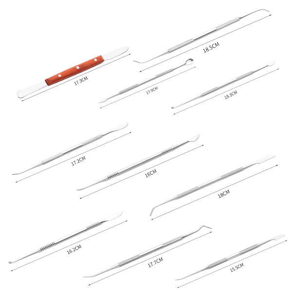 Master Sculptor's Choice, Dubbelsidig skulpteringssats i rostfritt stål, Precisionsverktyg för dentalvax och polymerlera, Halkfritt grepp för förbättrad