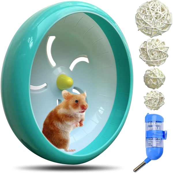 Petest Hamsterhjul, Uppmuntra Hälsosam Motion, Tyst Snurra Med Sömlös Trepunktsspänne Design för Dvärghamstrar, Guldhamstrar