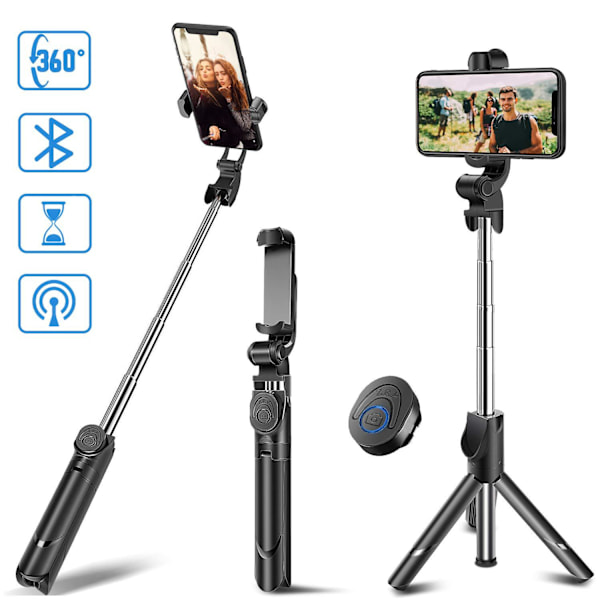 Fånga din värld: Justerbart & roterbart selfiestick-stativ, designat för kreatörer, utrustat med laddningsbar fjärrkontroll och rostfritt stål