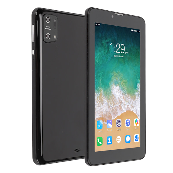 7-tums surfplatta Octa Core-processor 2 GB RAM 32 GB ROM 5G WIFI Dual Band Tablet PC för Android 10 100‑240V Svart EU-kontakt