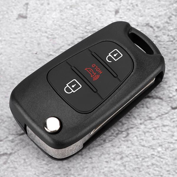 3 knappers bil fjernbetjening flip nøgle fob sag beskyttende cover skal passer til KIA Soul 2012 2013