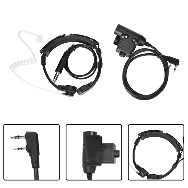 Halsbetjent lufttube med U94 militær-grade taktisk PTT behageligt walkie talkie headset