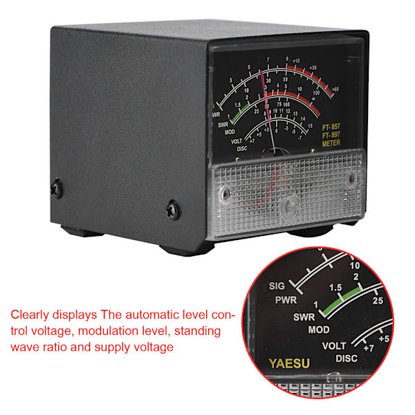 Eksternt S-meter SWR-effektmåler mottaksdisplaymålere for Yaesu FT-857/FT-897