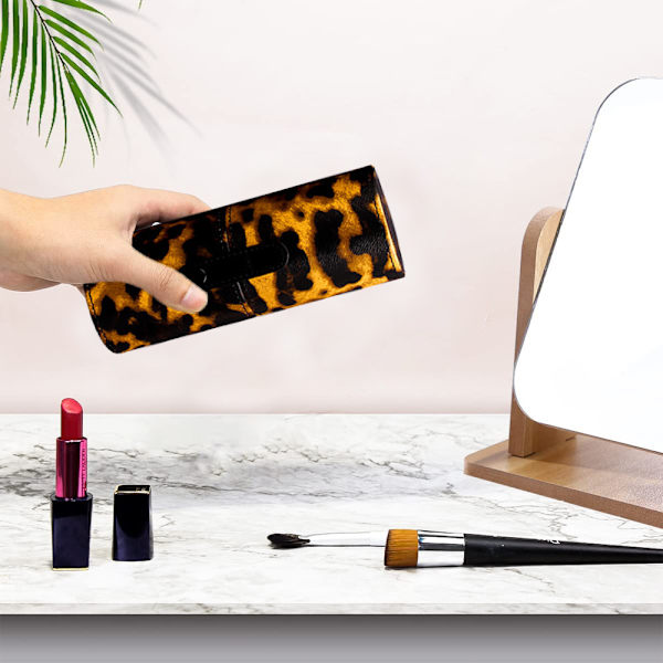 PU makeup børste spand bærbar snap-on makeup børste taske makeup børste opbevaringsrør