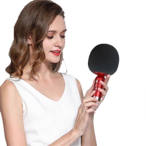 K2 Trådløs Bluetooth-kompatibel Mikrofonhøyttaler Sopphode Sangmikrofon, Engelsk Versjon
