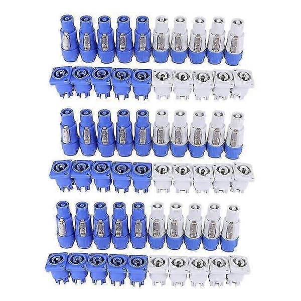 30PCS Powercon Typ A NAC3FCA+NAC3MPA-1 Paneladapterset Kompatibelt med Ljudutrustning