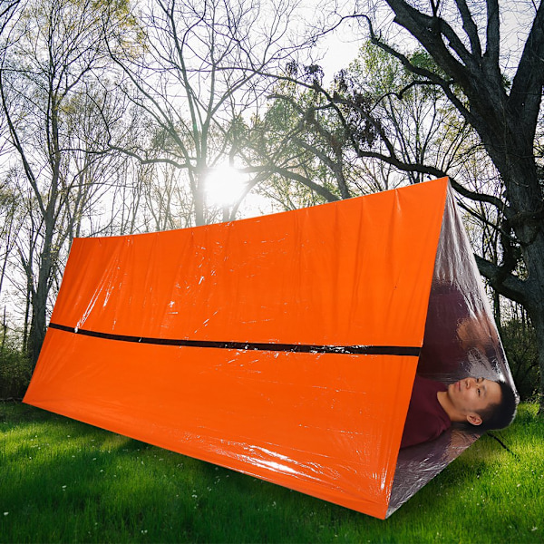Reflekterande Termoskydd för Camping i Kallt Väder, Kompakt Förvaring och Portabel Design för Backpacking, Nödskydd Ger Skydd i Alla Väder,