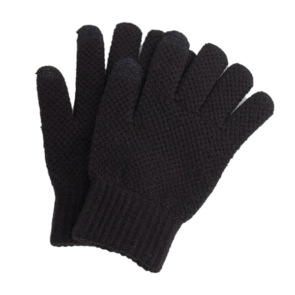 Winter touch screen gloves Warm wool lined knit gloves elastic