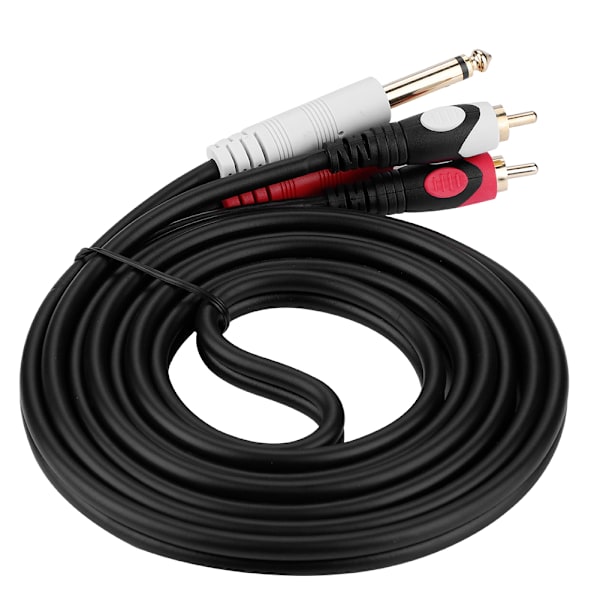 Dual Color 2PCS 6,35 til RCA Audio Connector Kabel 6,35mm 1/4'' tommer Jack Stik til KTV (2 m)