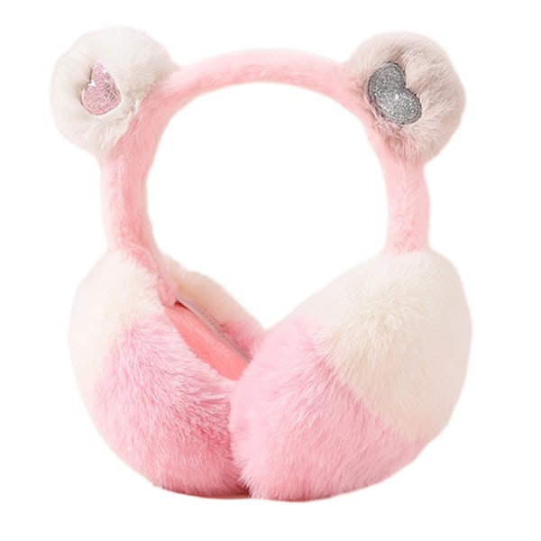 Vinterhörselkåpor för kvinnor, justerbara skidskydd för flickor, söta öronvärmare för utomhusbruk pink