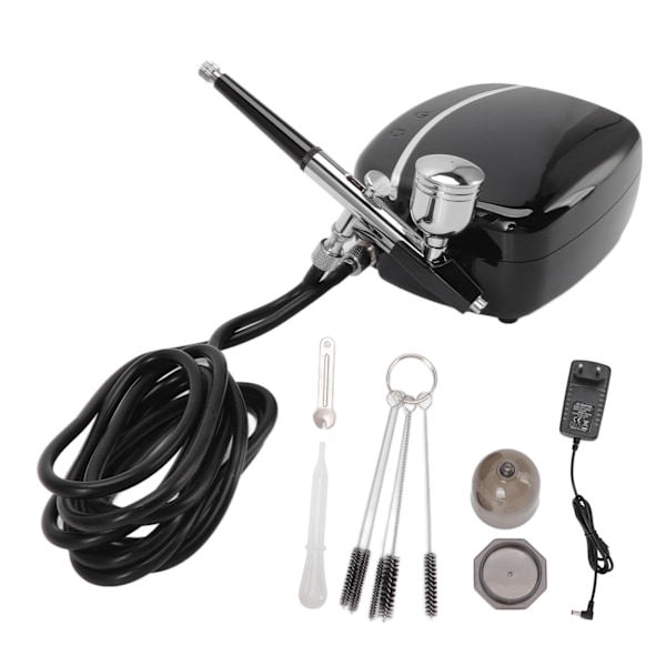Mini Airbrush Kompressor Kit Fôr Oksygen Airbrush Skjønnhet Luftpumpe Rengjøringssett for Maling Sminke Manikyr 100‑240V