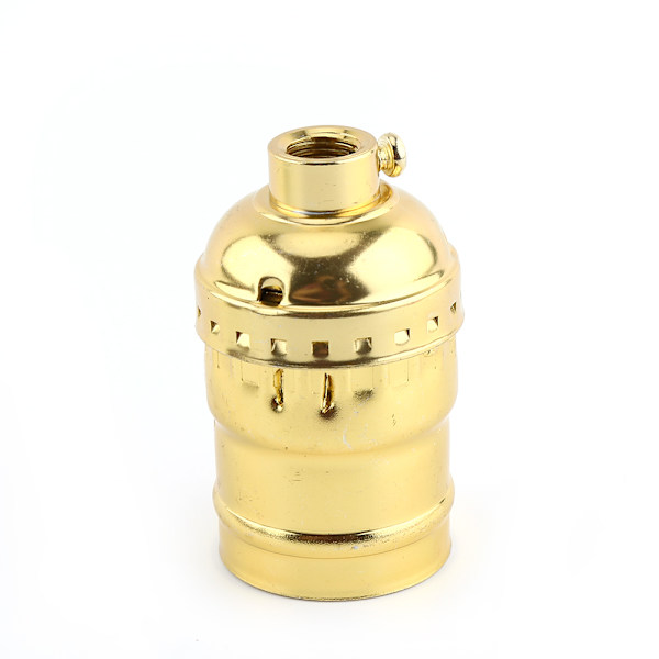 Retro E27 Glödlampa Stativ Lampfäste Sockel Belysning Skruv Guld Utan Strömbrytare Och Tråd