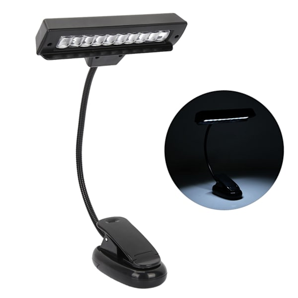 Bärbar orkester notställ ljus flexibel hals klämma på USB läsning LED-lampa