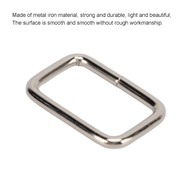 100 st metall fyrkantiga spännen rektangulär metallring för väska handväska väska DIY sömnad hårdvara hantverk silver3/8x25x15mm