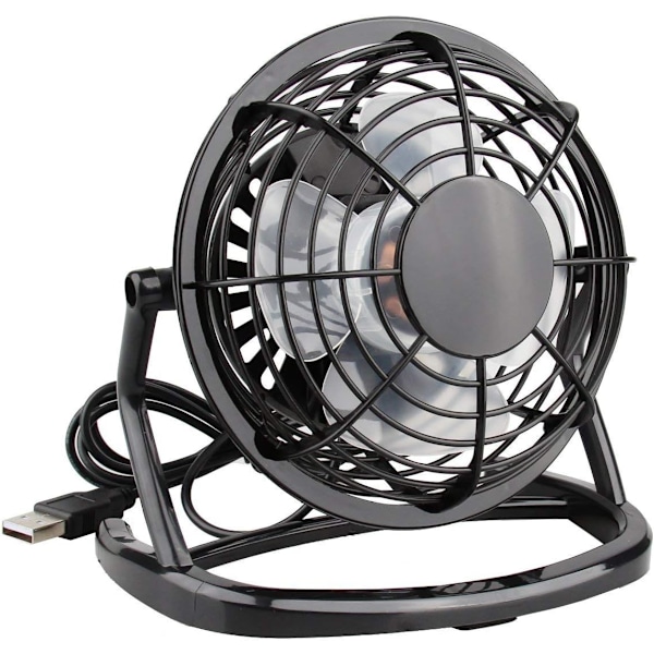 Ultratyst Mini Skrivbordsfläkt, Portabel och USB-driven med Justerbar Vinkel och 360° Rotation, Lättanvänd Design för Hem och Kontor, Svart (Liten)