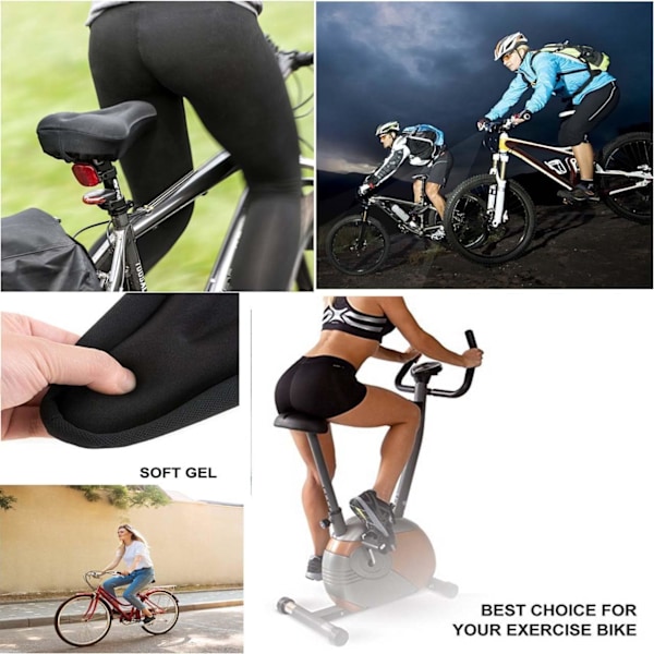 Ergonomiskt 3D Gel Cykelsadelöverdrag, Universell Passform För De Flesta Cyklar, Extra Mjuk Memory Foam Vaddering Med Andningsbart Lycra Tyg Och Halkskydd