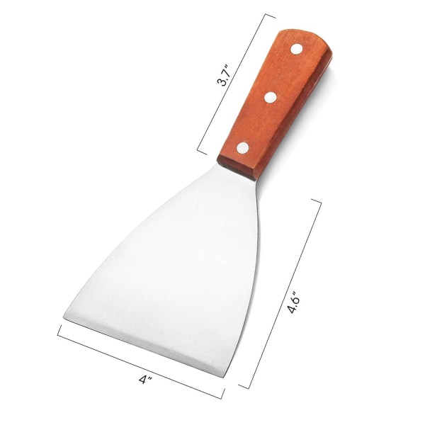 Grillskrape i tre med skråkant, 4 tommer x 8,5 tommer