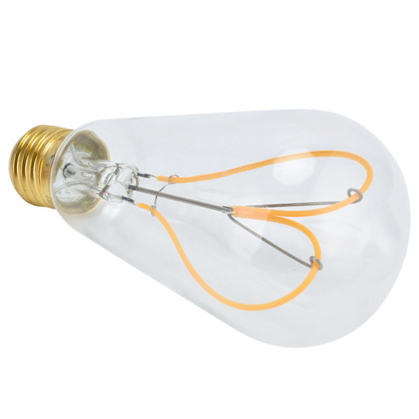 Ljuskälla Kärlek Persika Hjärtformad Transparent LED Filament Lampa Glödlampa 110V E27 Lampfäste 4W Varm Ljus
