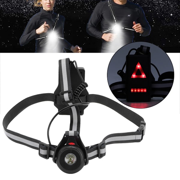 LED-bröstlampa för löpning utomhus på natten, varningslampa för säkerhet