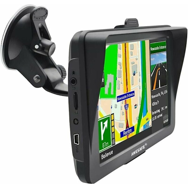 Innovativ GPS-navigator för bil, pekskärm med intelligent röstnavigering, realtidsutsändning och fartkameravarning, perfekt för lastbilar