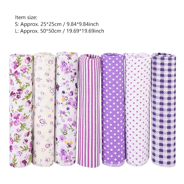 7 stk / sett 100% bomull Batiks syhåndverk stoff for DIY lommebok putetrekk (L)