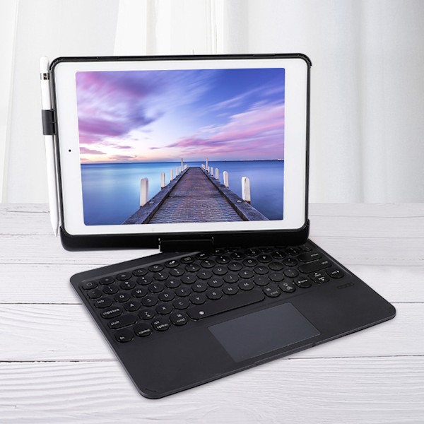 360° Roterande Fodral 7 Färger Bakgrundsbelyst Trådlöst Bluetooth Tangentbord för iPad Air2 Pro 9.7