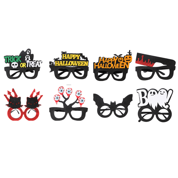 8 Pack Halloween Funny Glasses Theme Party Eyeglasses Glasses