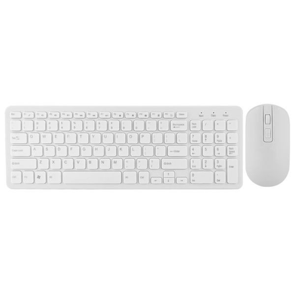 108 tangenter Multifunktionell 2.4G Trådlös tangentbord Mus Combo Hög Känslighet Ingen fördröjning(Vit)
