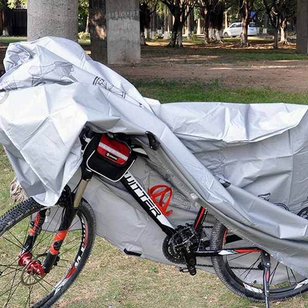 Vattentätt Cykelöverdrag, Extra Stort Skydd för Utomhusförvaring med Låshål, Slitstarkt Polyester Material med Hög Densitet