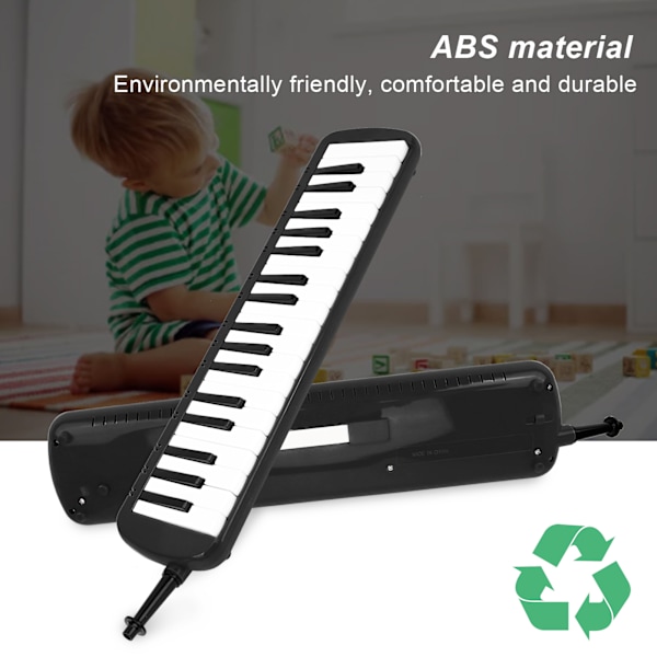 Melodica 37 kosketinta näppäimistö tuuli soitin aloittelijoille ammattimainen koulutus musta
